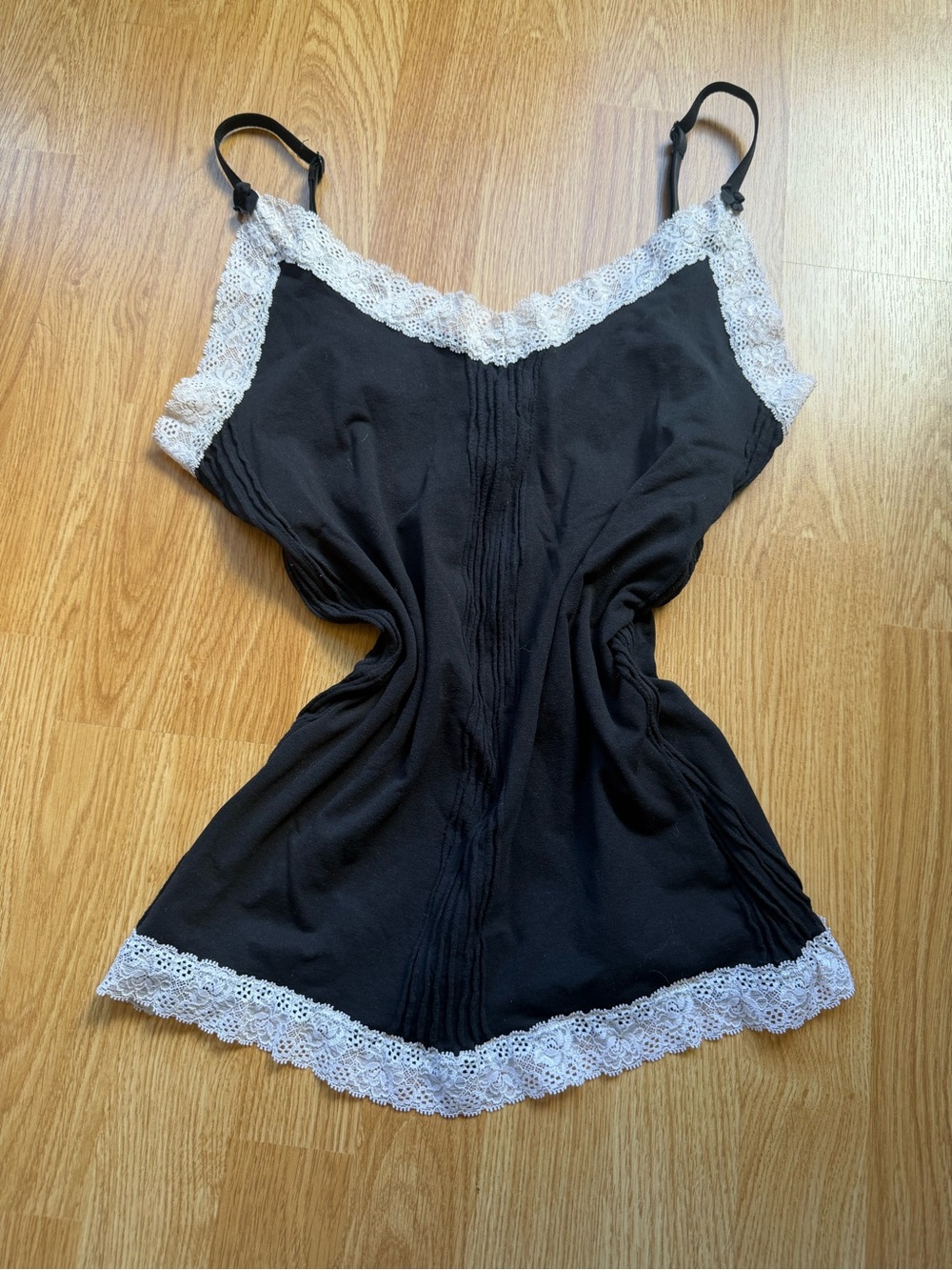 Black Lace Trim Y2K Camisole Tank Top